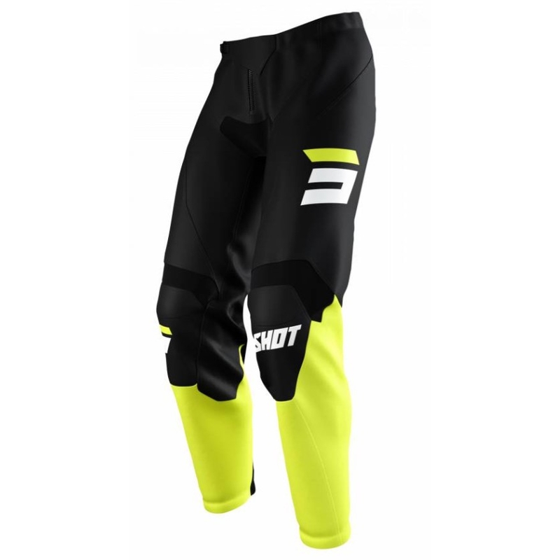 Motokrosové kalhoty Shot Raw Burst černo-fluo žluté výprodej