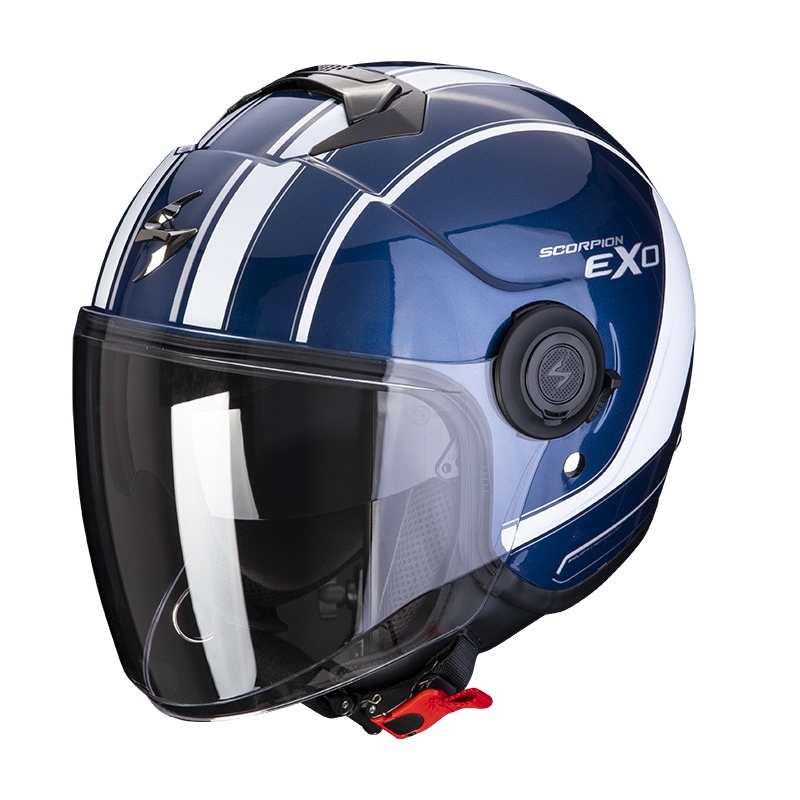 Otevřená přilba na motorku SCORPION EXO-CITY SCOOT tmavě modro-bílá