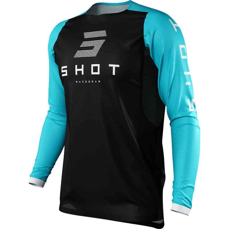 Maglia motocross donna Shot Shelly nero-blu azzurro Saldi