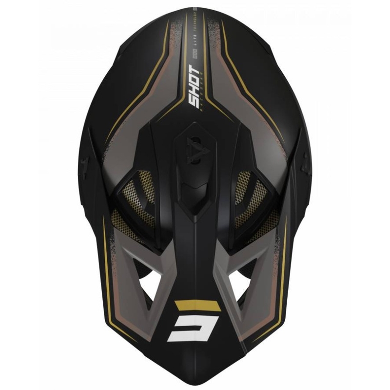 Casco da motocross Shot Lite Prism nero-oro Saldi