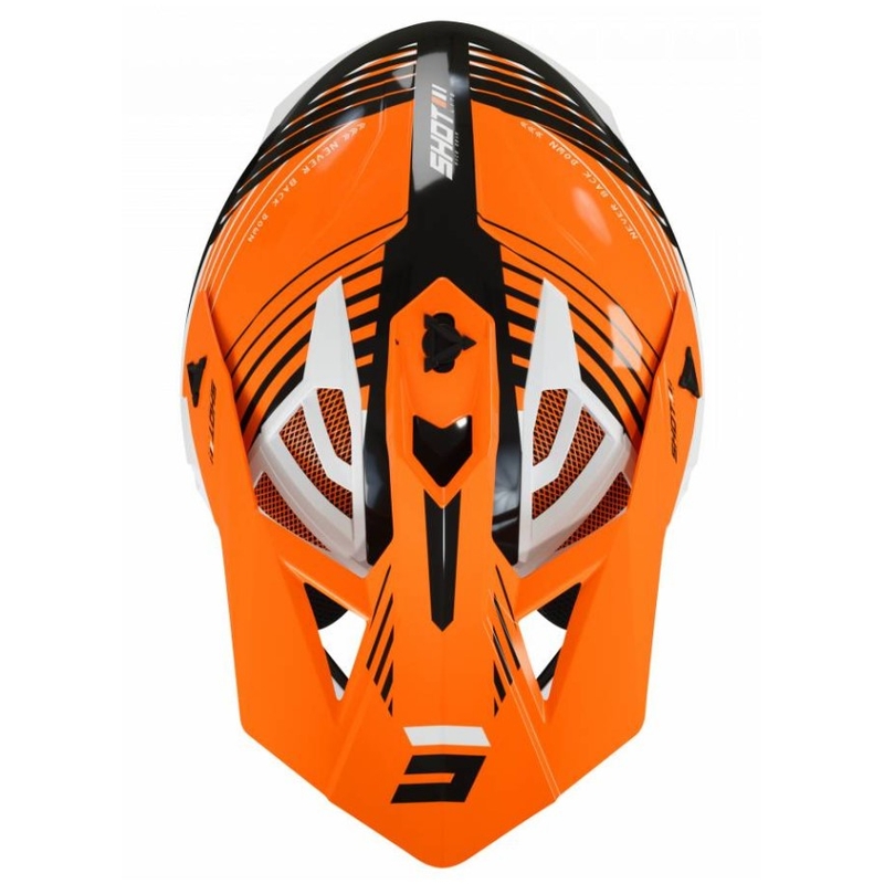 Casco da motocross Shot Lite Fury nero-bianco-arancio Saldi