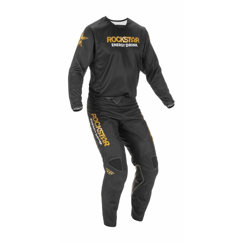 Pantaloni da motocross FLY Racing Kinetic Rockstar 2022 oro-nero Saldi