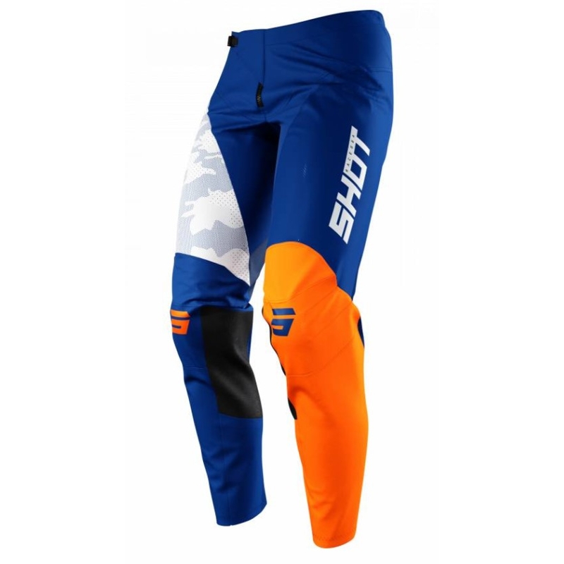 Pantaloni da motocross Shot Contact Camo Blu-Bianco-Arancione Saldi