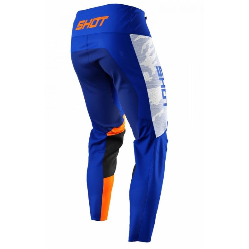 Pantaloni da motocross Shot Contact Camo Blu-Bianco-Arancione Saldi