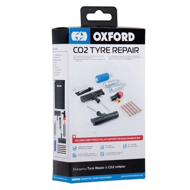 Kit di riparazione da 12 pezzi per pneumatici tubeless da moto Oxford