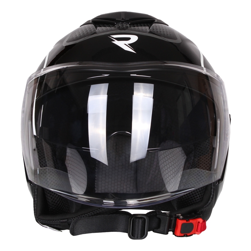 Casco moto aperto Street Racer Pilot bianco e nero