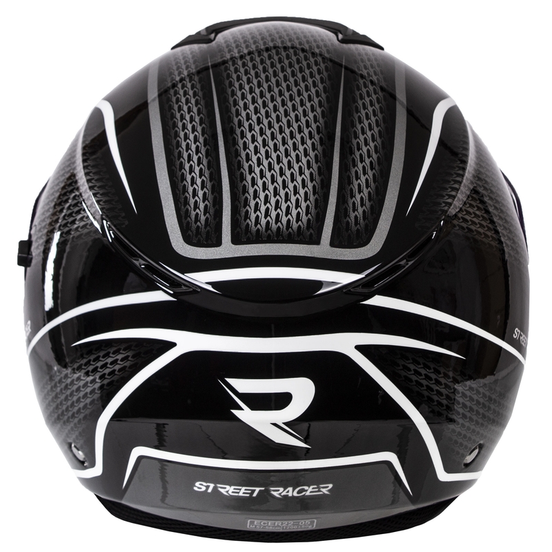 Casco moto aperto Street Racer Pilot bianco e nero