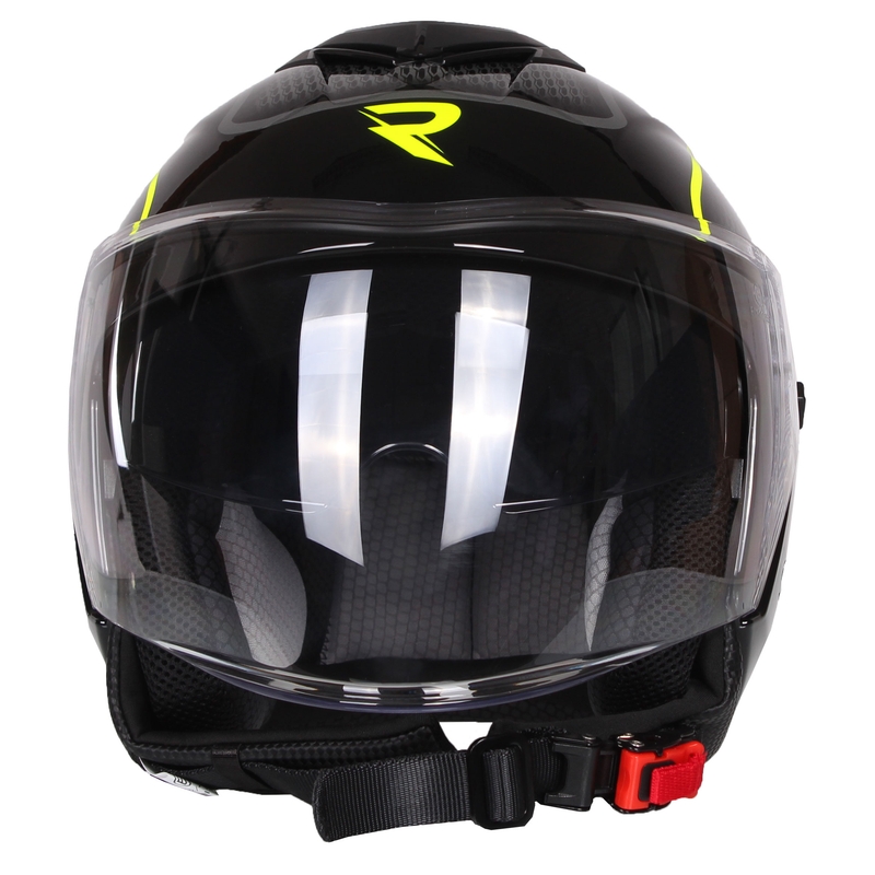 Casco moto aperto Street Racer Pilot nero e giallo