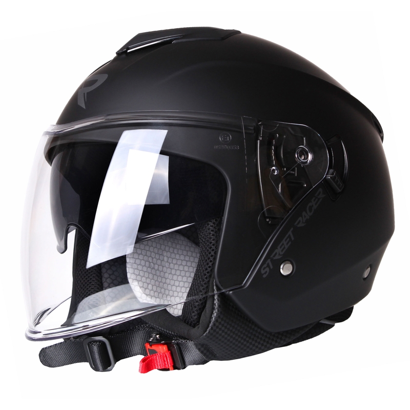 Casco moto aperto Street Racer Pilot Black Matte