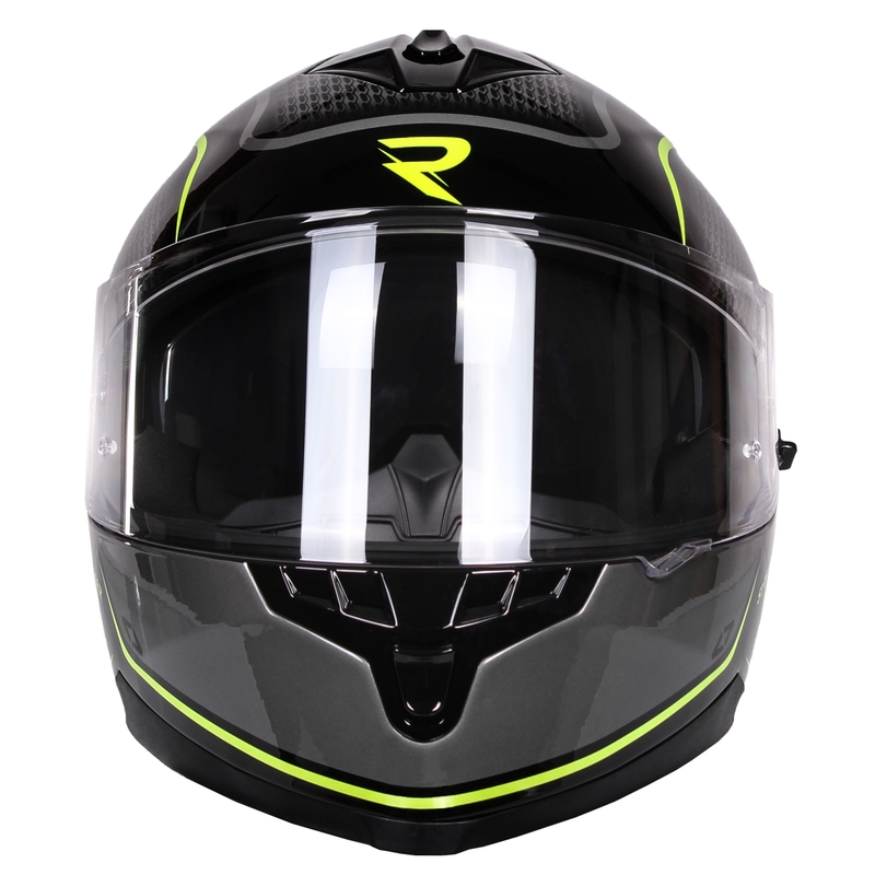 Casco da moto integrale Street Racer Magna nero e giallo