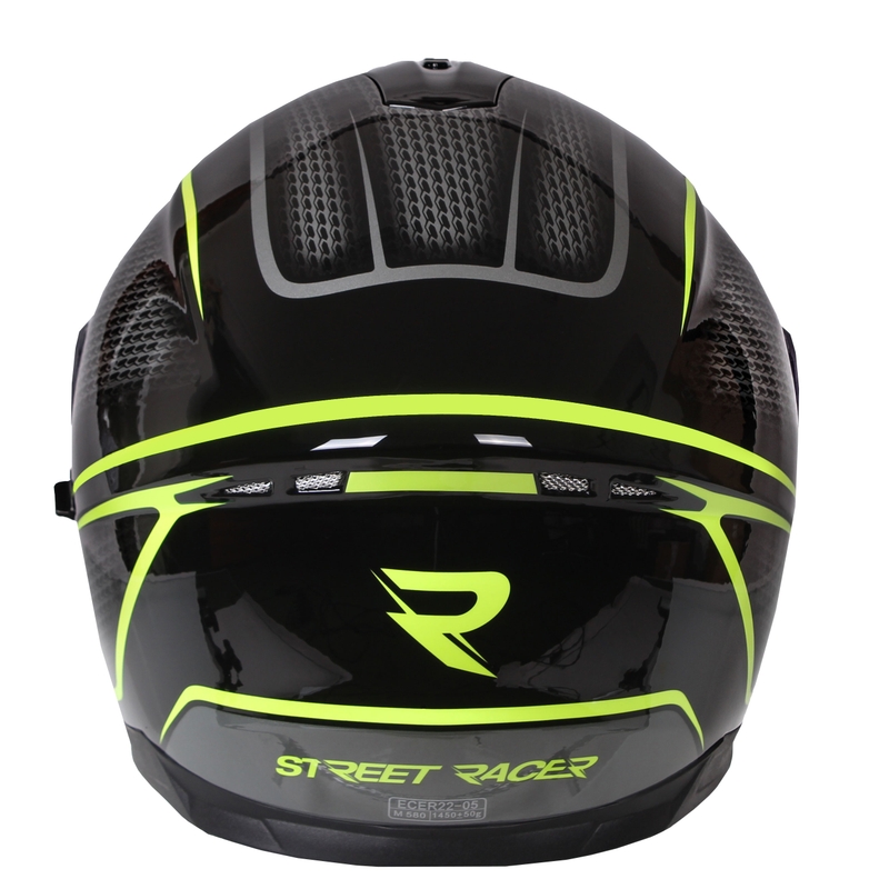 Casco da moto integrale Street Racer Magna nero e giallo