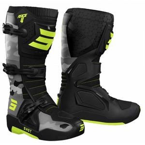 Stivali da moto Shot Race 4 giallo camo-fluo