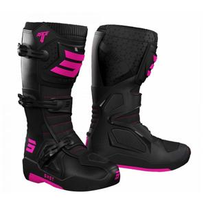 Stivali da moto Shot Race 4 Nero-Fluo Rosa