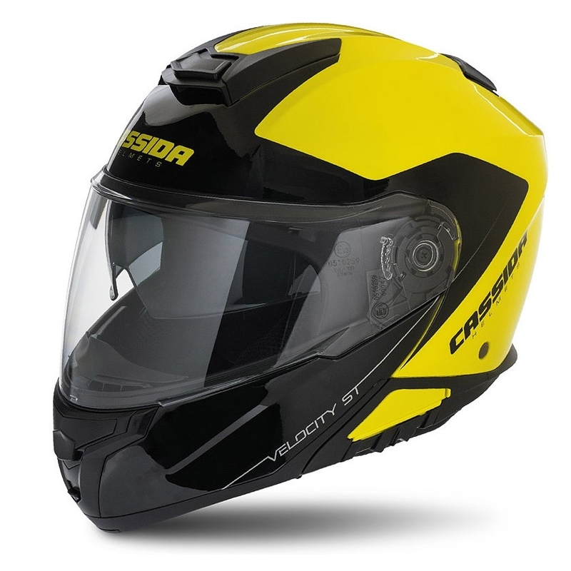 Casco Cassida Velocity ST 2.1 nero-giallo fluo ribaltabile