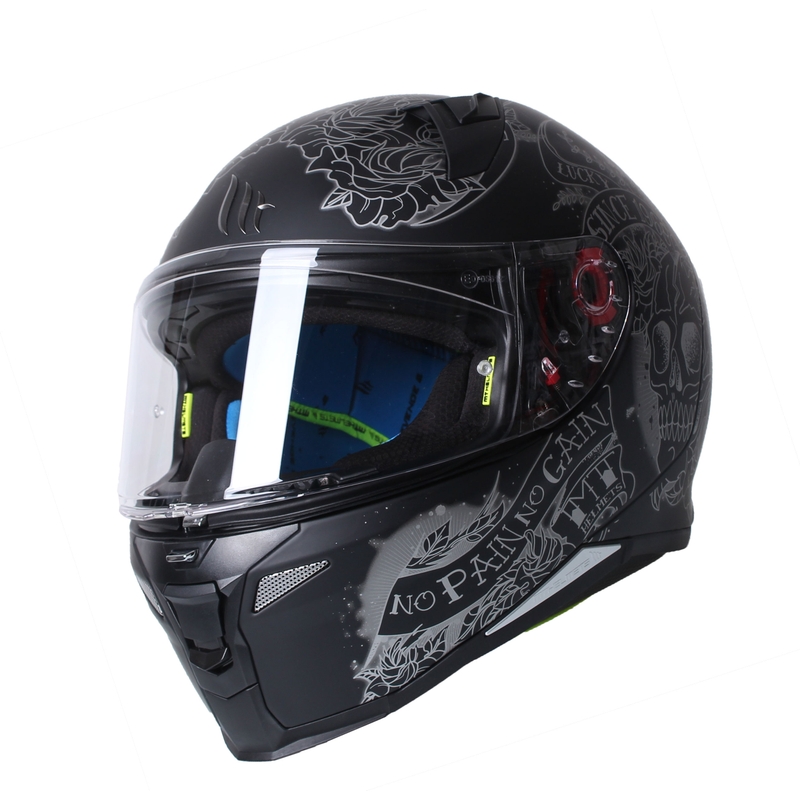 Integrální přilba na motorku MT Revenge 2 Skull & Roses černá výprodej