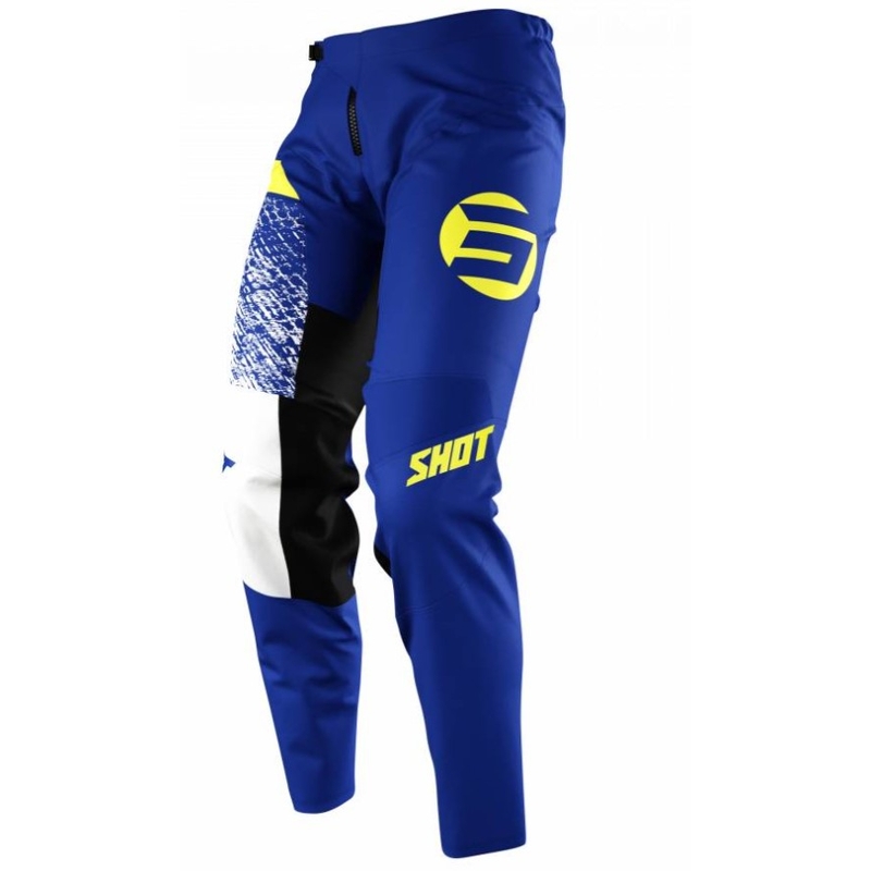 Pantaloni da motocross per bambini Shot Devo Roll giallo fluo-blu Saldi