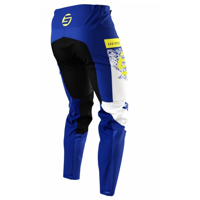 Pantaloni da motocross per bambini Shot Devo Roll giallo fluo-blu Saldi
