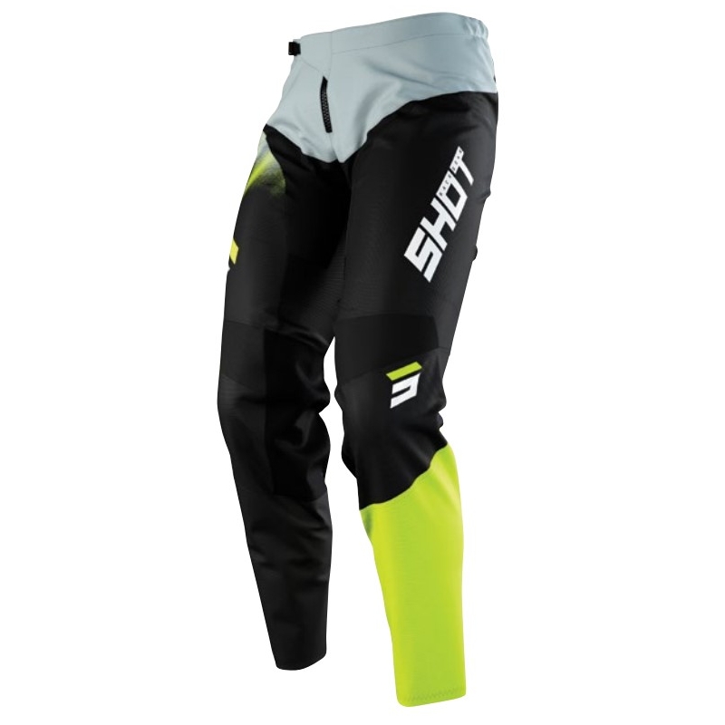 Pantaloni da motocross per bambini Shot Devo Versus nero-giallo fluo-grigio Saldi
