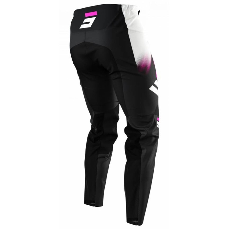 Pantaloni da motocross da bambino Shot Devo Versus nero-bianco-rosa Saldi