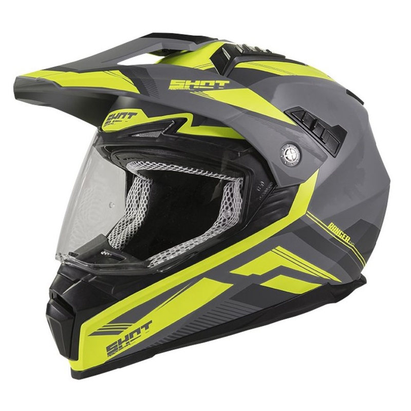 Enduro přilba na motorku Shot Ranger Evolution šedo-fluo žlutá výprodej