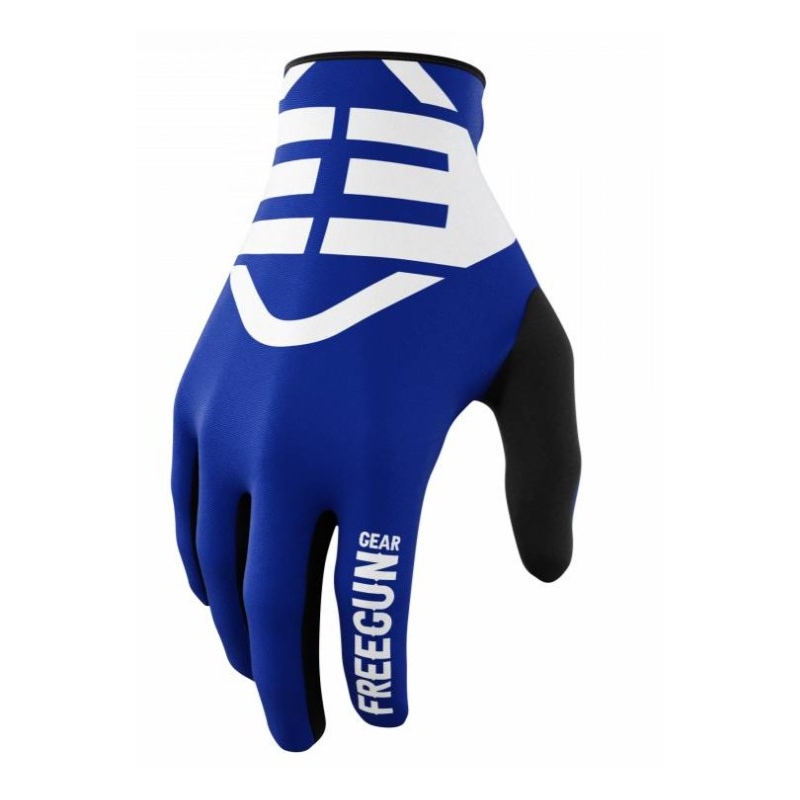 Guanti da motocross per bambini Shot Devo Skin bianco e blu