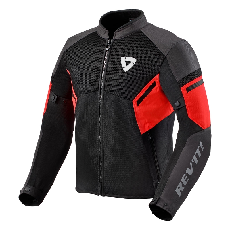 Giacca da moto Revit GT-R Air 3 nero-rosso fluo