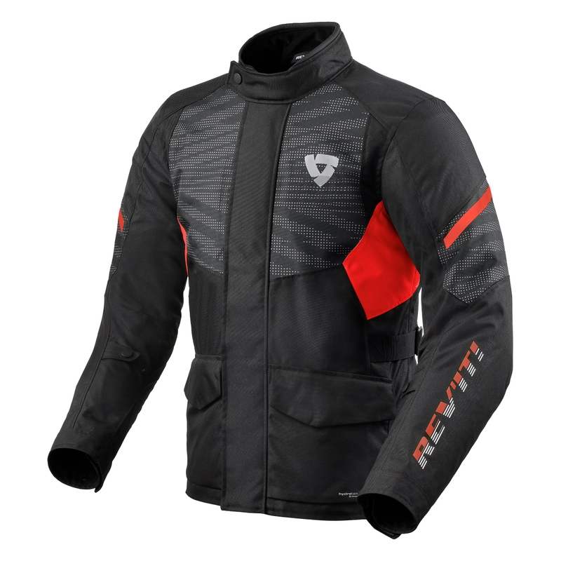 Giacca da moto Revit Duke H2O nera e rossa Saldi