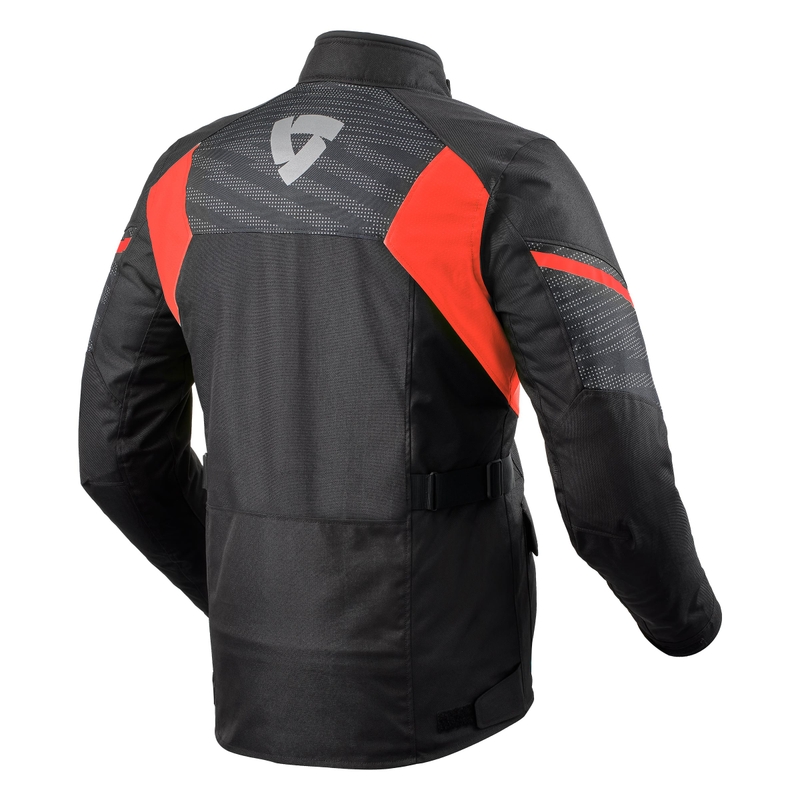 Giacca da moto Revit Duke H2O nera e rossa Saldi