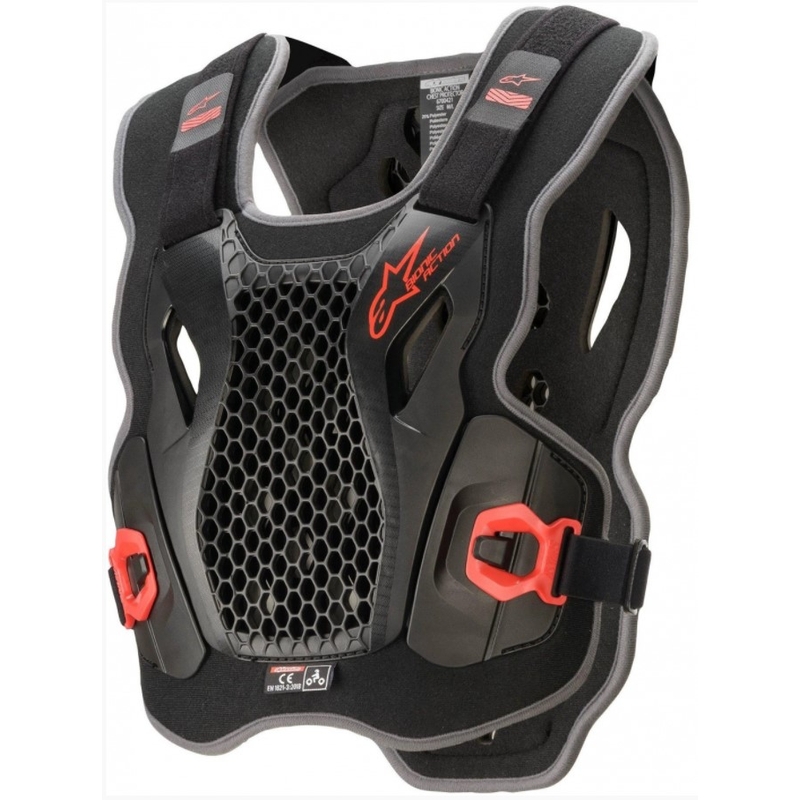 Alpinestars Bionic Action, protezione per il petto nera e rossa