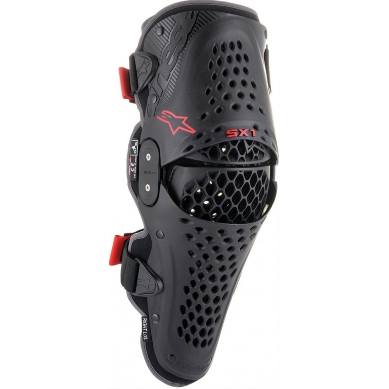 Protezioni per ginocchia Alpinestars SX-1 V2 nere-rosse