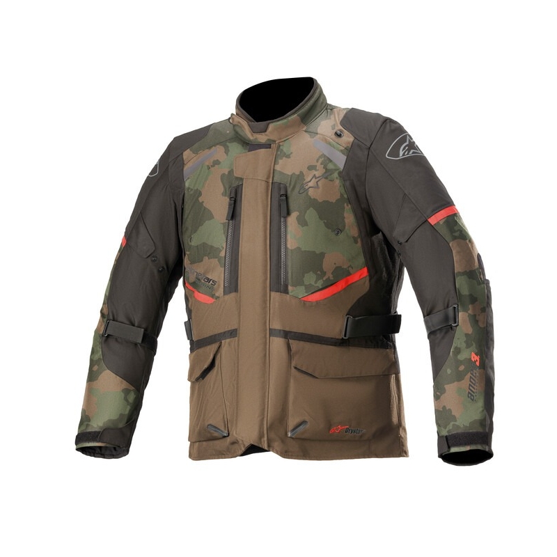 Giacca da moto Alpinestars Andes Drystar camo verde-nero-rosso Saldi