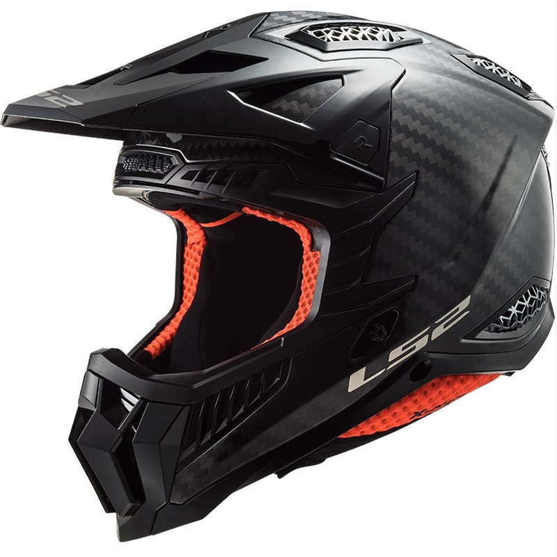 Casco da motocross LS2 MX703 X-Force Solid Carbon nero