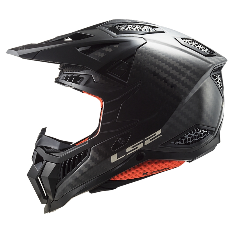 Casco da motocross LS2 MX703 X-Force Solid Carbon nero