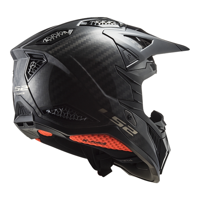 Casco da motocross LS2 MX703 X-Force Solid Carbon nero