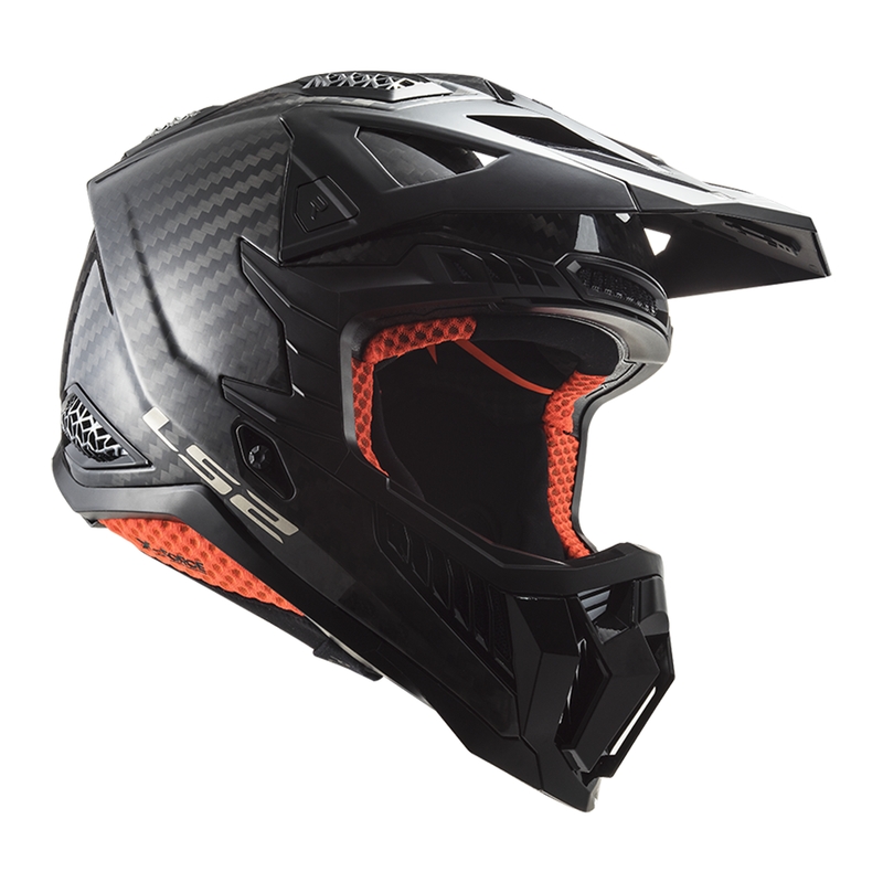 Casco da motocross LS2 MX703 X-Force Solid Carbon nero