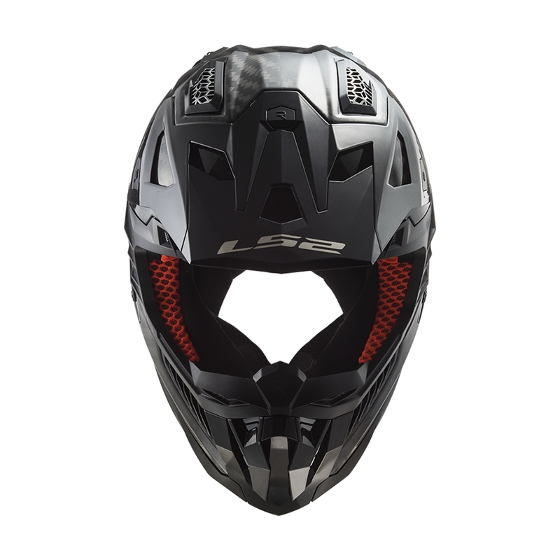Casco da motocross LS2 MX703 X-Force Solid Carbon nero