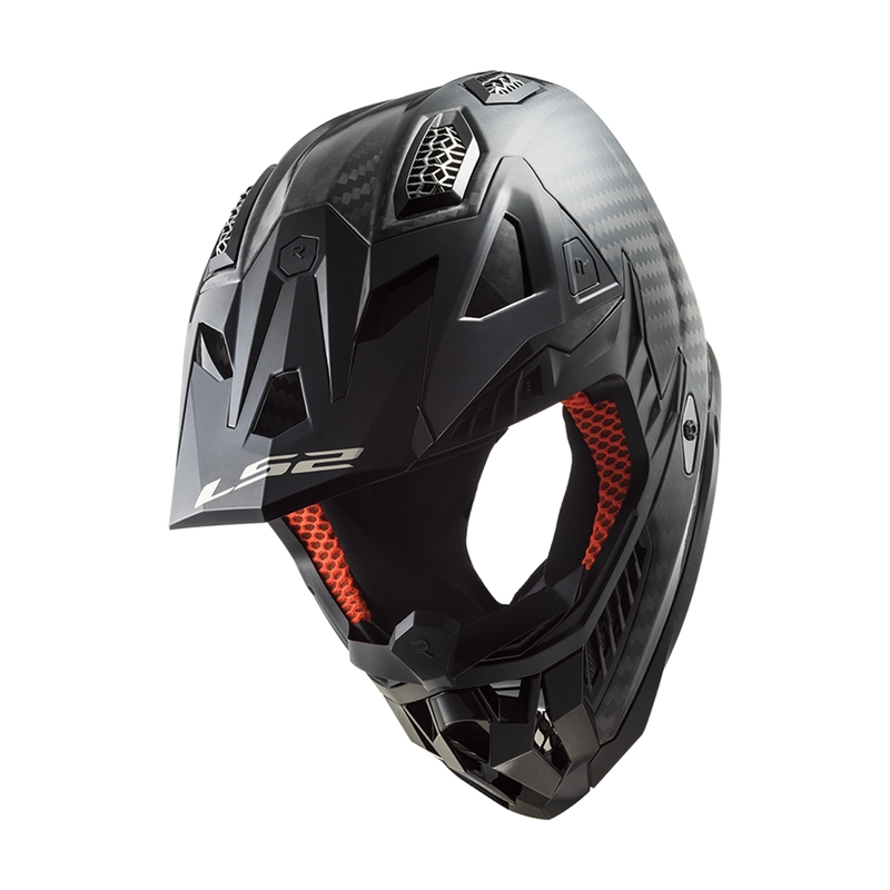 Casco da motocross LS2 MX703 X-Force Solid Carbon nero