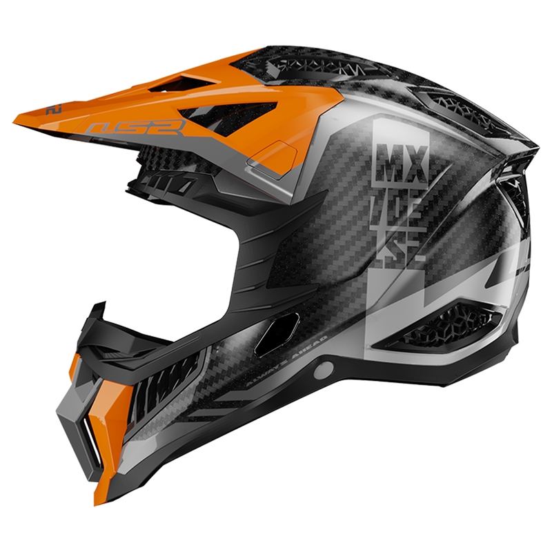 Casco da motocross LS2 MX703 X-Force Victory Titanium nero-arancio