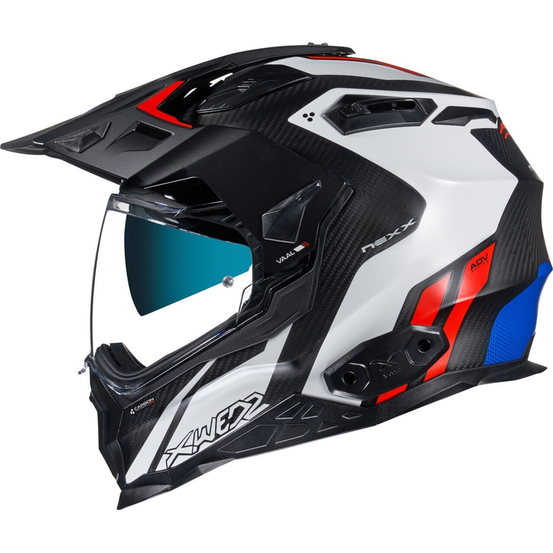 Casco da enduro NEXX X.Wed 2 Vaal Carbon nero-bianco-rosso Saldi