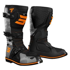 Stivali da moto Shot Race 2 nero-camo-arancio fluo