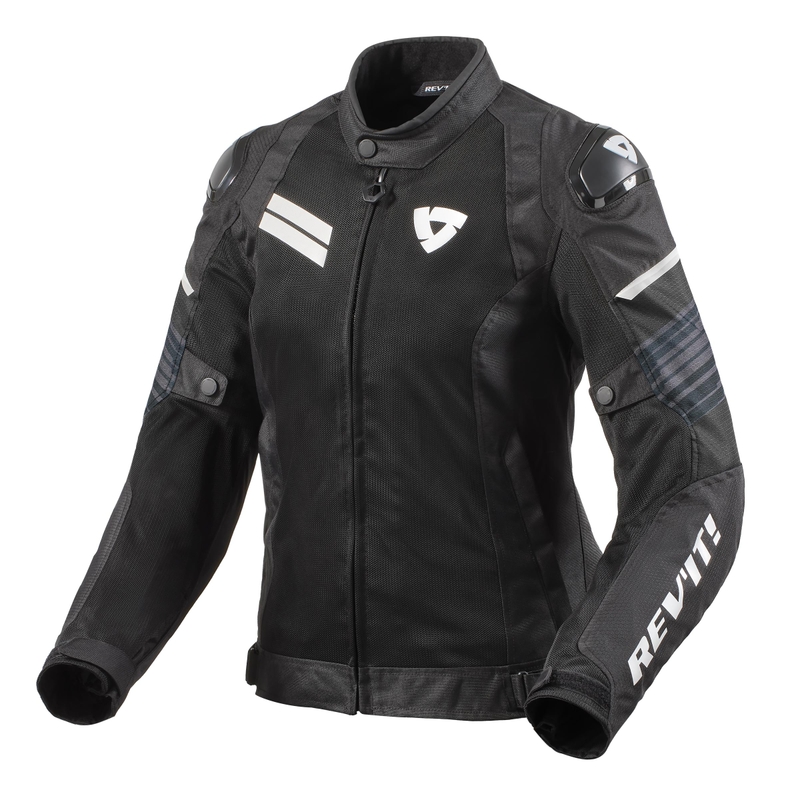 Giacca da moto Revit Apex Air H2O bianca e nera da donna Saldi