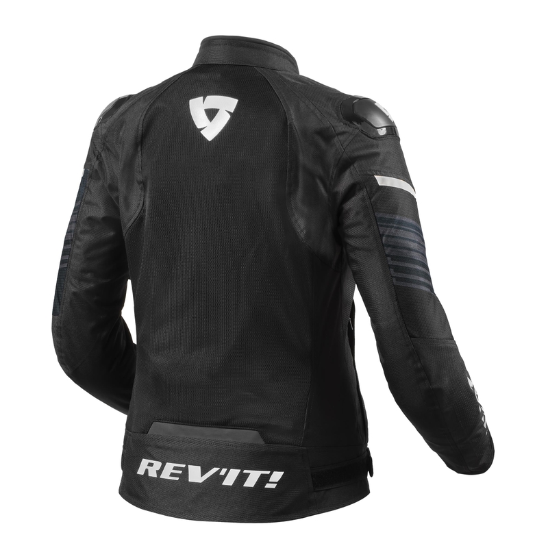Giacca da moto Revit Apex Air H2O bianca e nera da donna Saldi