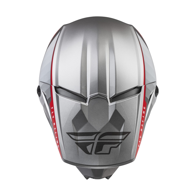 Casco da motocross FLY Racing Kinetic Drift grigio-rosso