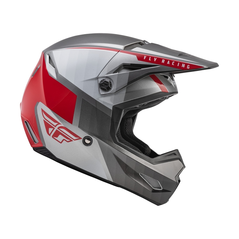 Casco da motocross FLY Racing Kinetic Drift grigio-rosso