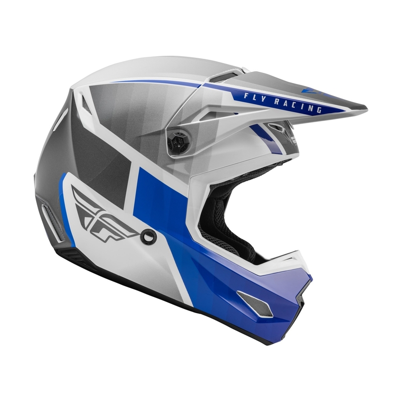 Casco da motocross FLY Racing Kinetic Drift blu-grigio-bianco