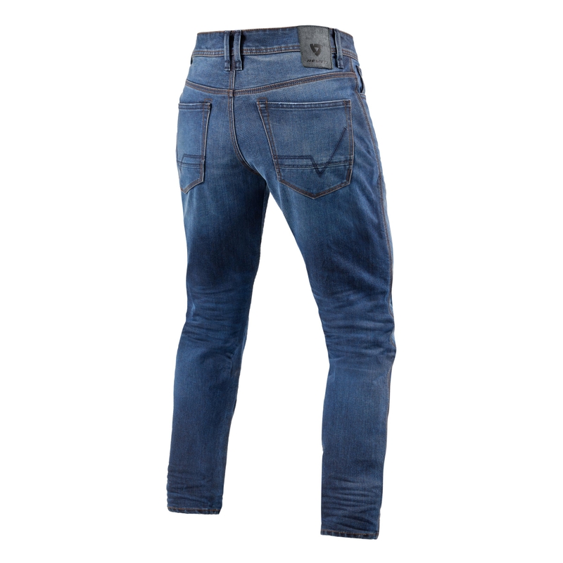 Revit Reed SF - Jeans da motociclista blu con taglio a vivo