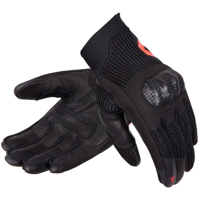 Guanti moto donna Rebelhorn Gap III nero-rosso fluo Saldi