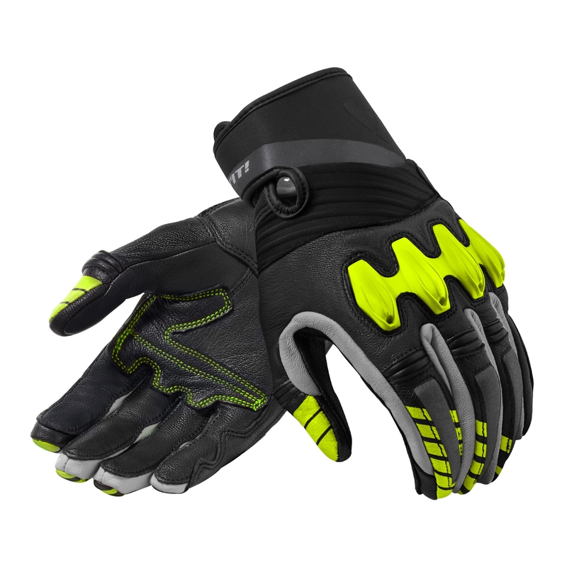 Guanti da moto Revit Energy nero-giallo fluo Saldi