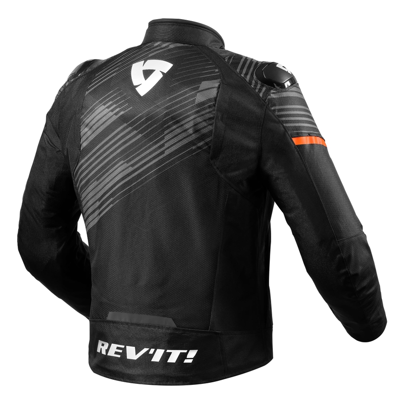 Giacca da moto Revit Apex H2O nero-arancio fluo Saldi