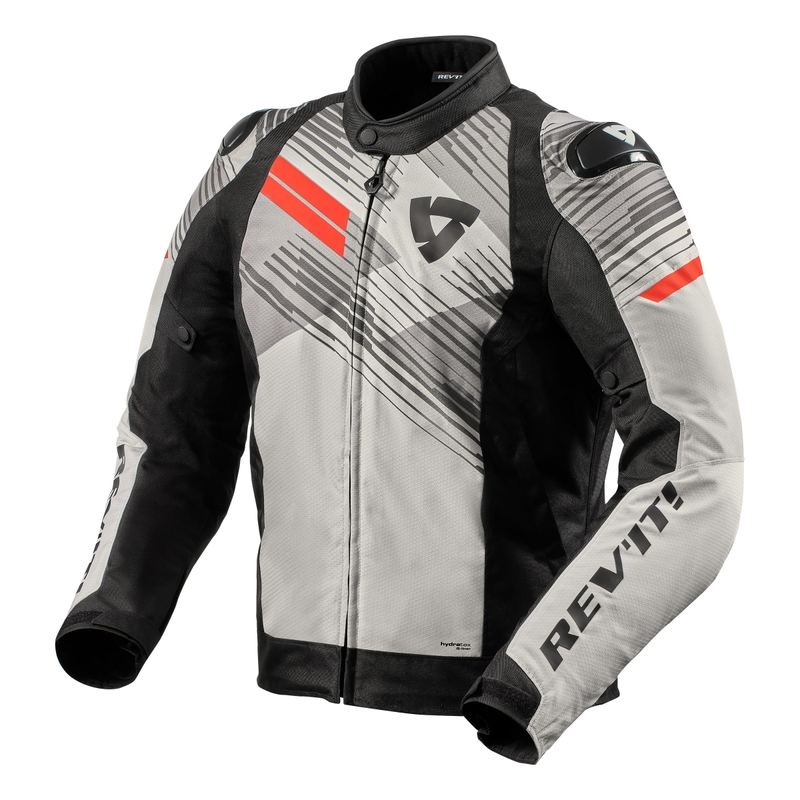 Giacca da moto Revit Apex H2O grigio-rosso fluo Saldi